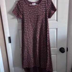 LuLaRoe High Low Dress with Pink and Black Pattern